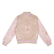 A DEE - Abstract Teddy Sassy Trddy Print Bomber Jacket - Beige