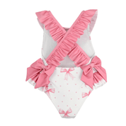 MEIA PATA -  Bows Print Barbados Swimsuit - Pink
