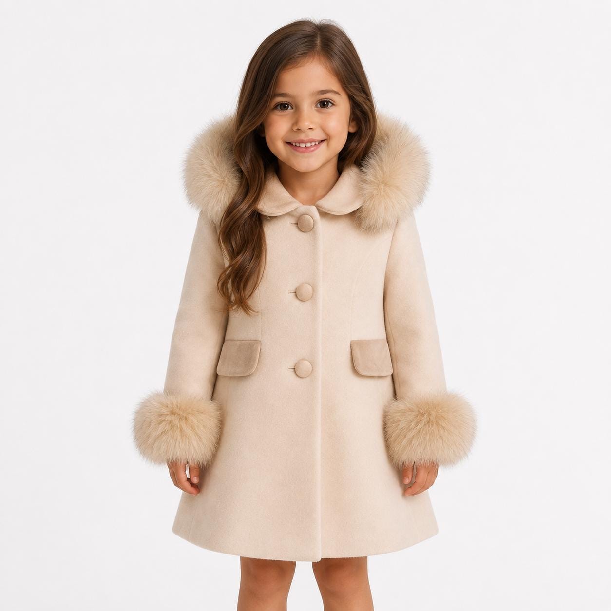 Bimbalo - Fur Hood & Cuff Traditional Coat - Tan