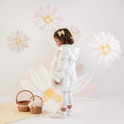 LITTLE A - Bobbie Hooded Bow Jacket - Bright White