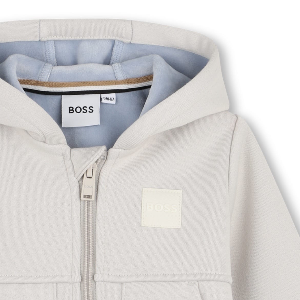 BOSS - Toddler Zip Hoodie Fleeced Lined Tracksuit  -  Ivory