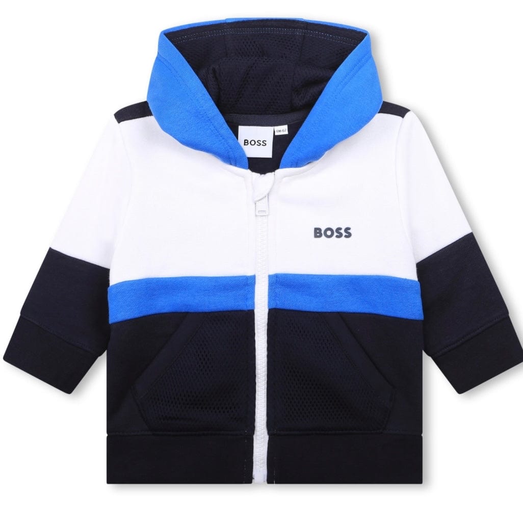 BOSS - Toddler Zip Hoodie Colour Block Tracksuit  -  Navy