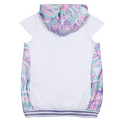 A DEE - Nadia Popping Pastels Hoodie Sweat Dress - White