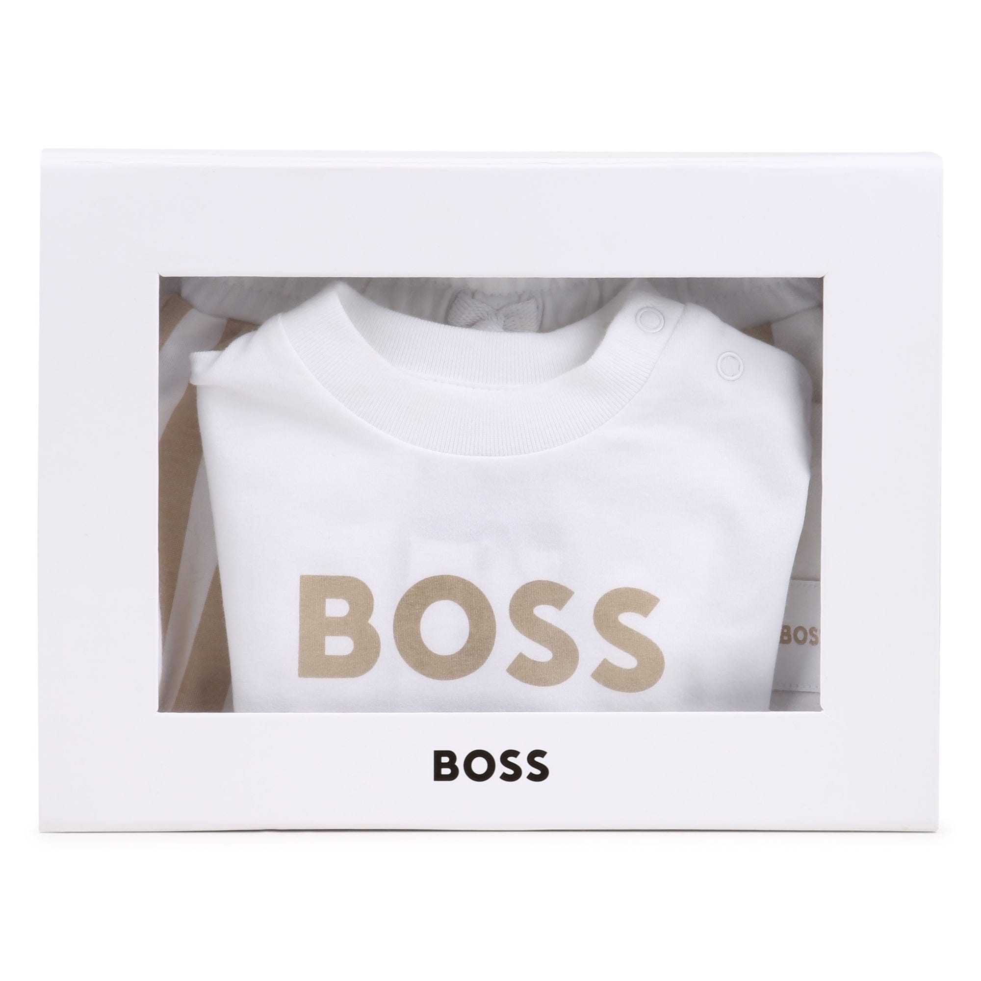 BOSS - Logo Stripe Short Set -  Stone