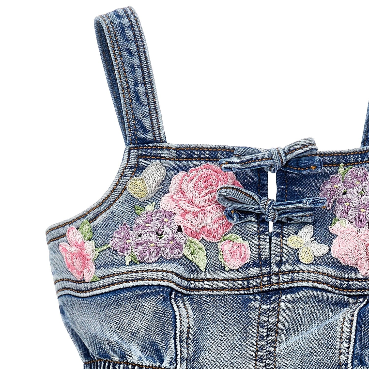 MONNALISA -  70's Denim Playsuit - Blue