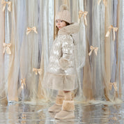 A DEE - Eau De A Dee Aurora Long Fur Trim Jacket - Stone Beige