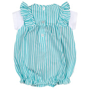 LITTLE A - Kendal Little Fish Seersucker Romper - Aruba Blue