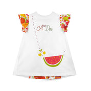 A DEE - True Tutti Frutti Print Handbag Legging Set - White
