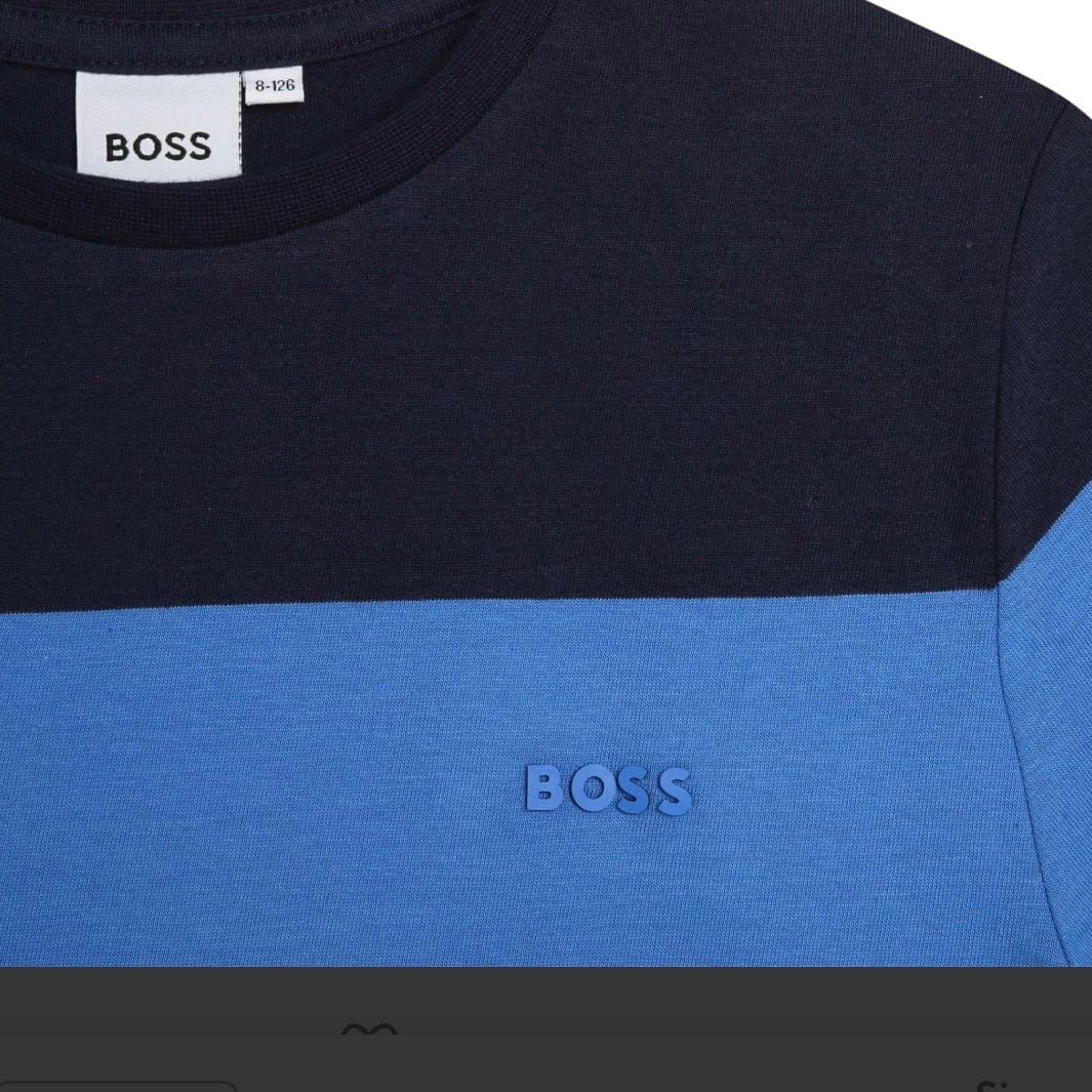 BOSS - Colour Block T-Shirt -  Blue