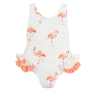 MEIA PATA -  Flamingos Print Bahamas Swimsuit - Peach
