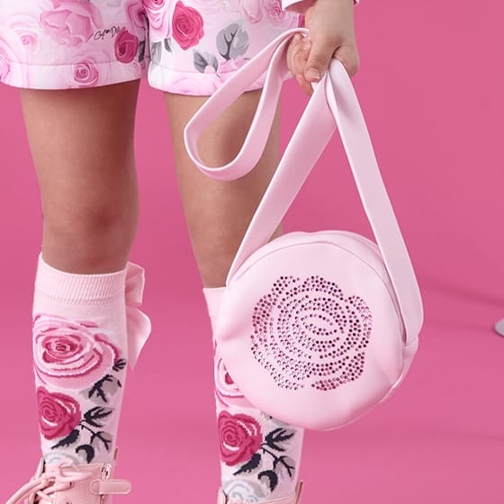 A DEE - Winter Bloom Amber Round Rose Bag - Pale Pink