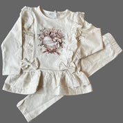 IS - Heart Leggings Set - Cream