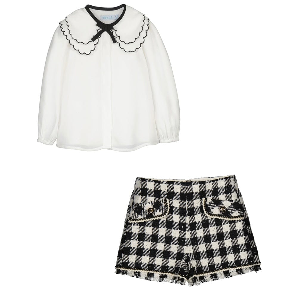 ABEL & LULA - Tweed Shorts & Blouse - Black