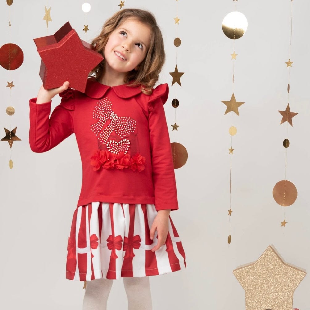 CARAMELO KIDS -  Present Dress- Red