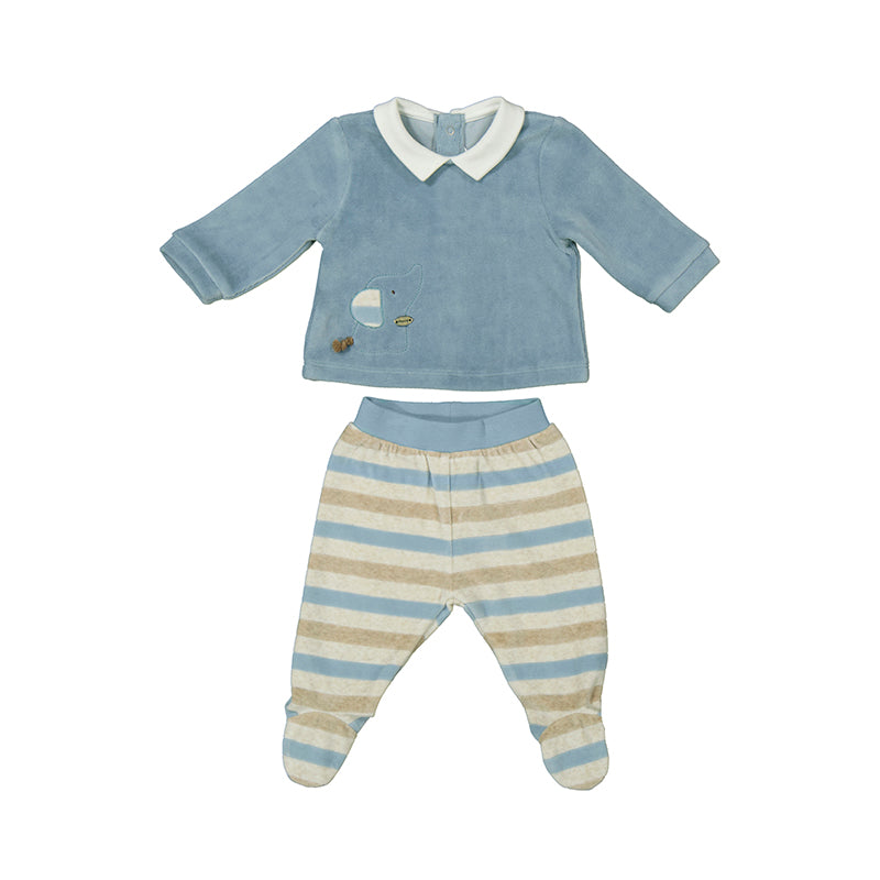 MAYORAL - Elephant Velour Two Piece - Blue