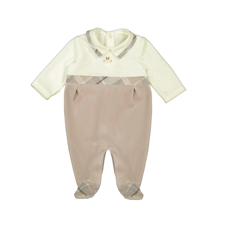 MAYORAL - Velour Babygrow - Walnut