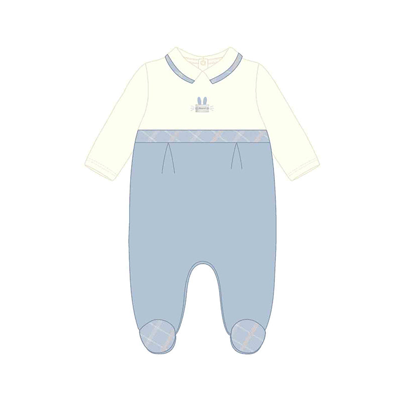 MAYORAL - Velour Babygrow - Blue