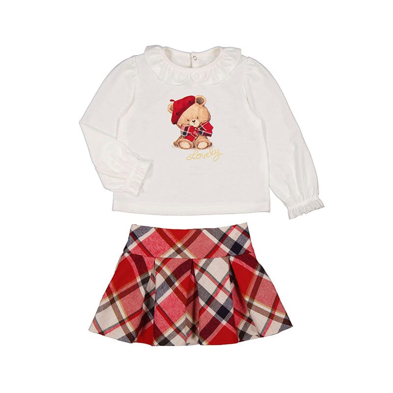 MAYORAL - Plaid Skirt Set - Red