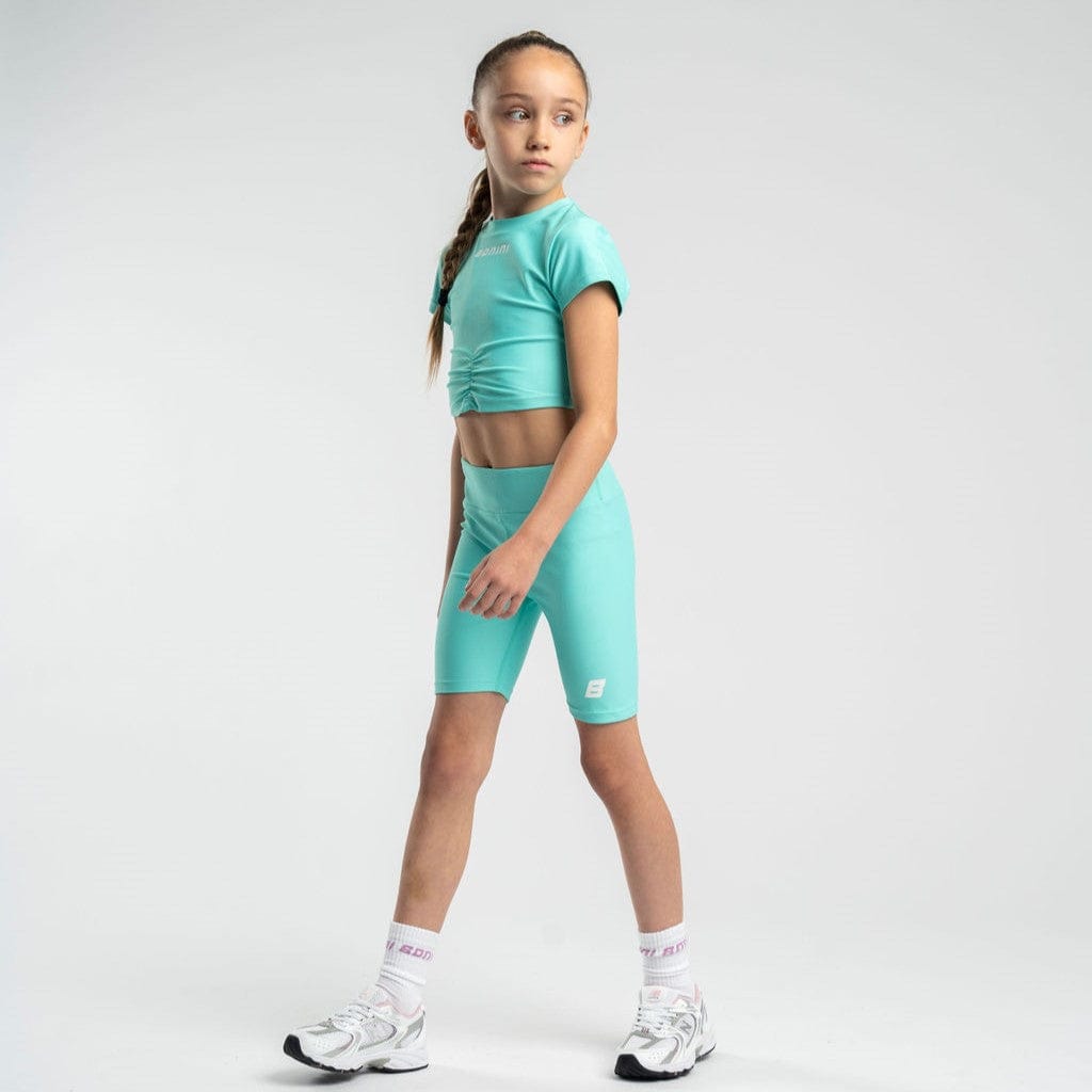 BONINI BY A DEE - Ruched T-Shirt & Cycling Shorts Aspire - Bold Mint