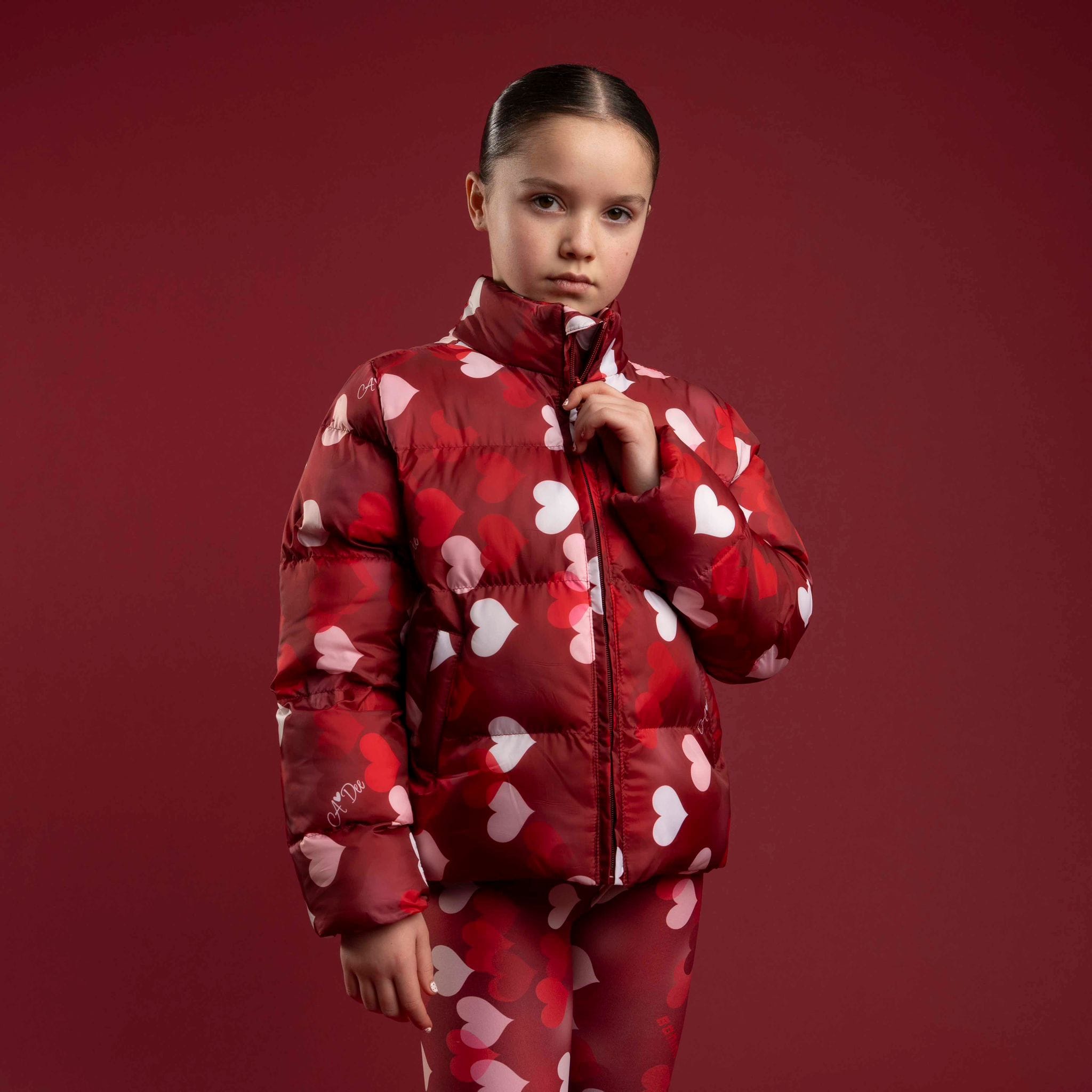 BONINI BY A DEE - Dazzle Printed Padded Jacket - Burgundy