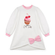 A DEE - Teddy Bear Bakery Michelle Sweat Dress With Bow - Snow White