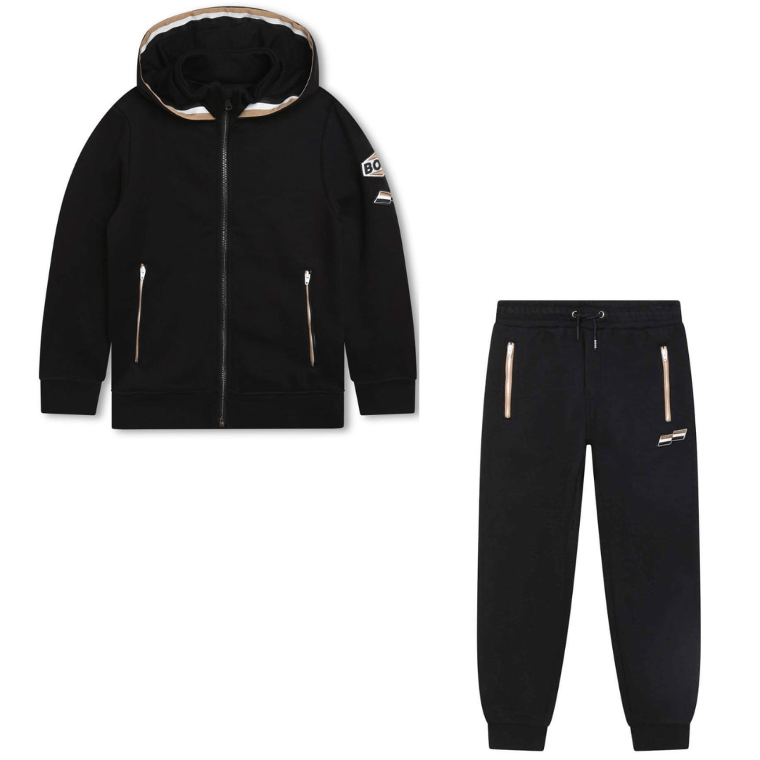 BOSS - Zip Hoodie Tracksuit  -  Black