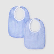 LARANJINHA- Stripe Bib Babygrow Three Four Piece Set - Blue