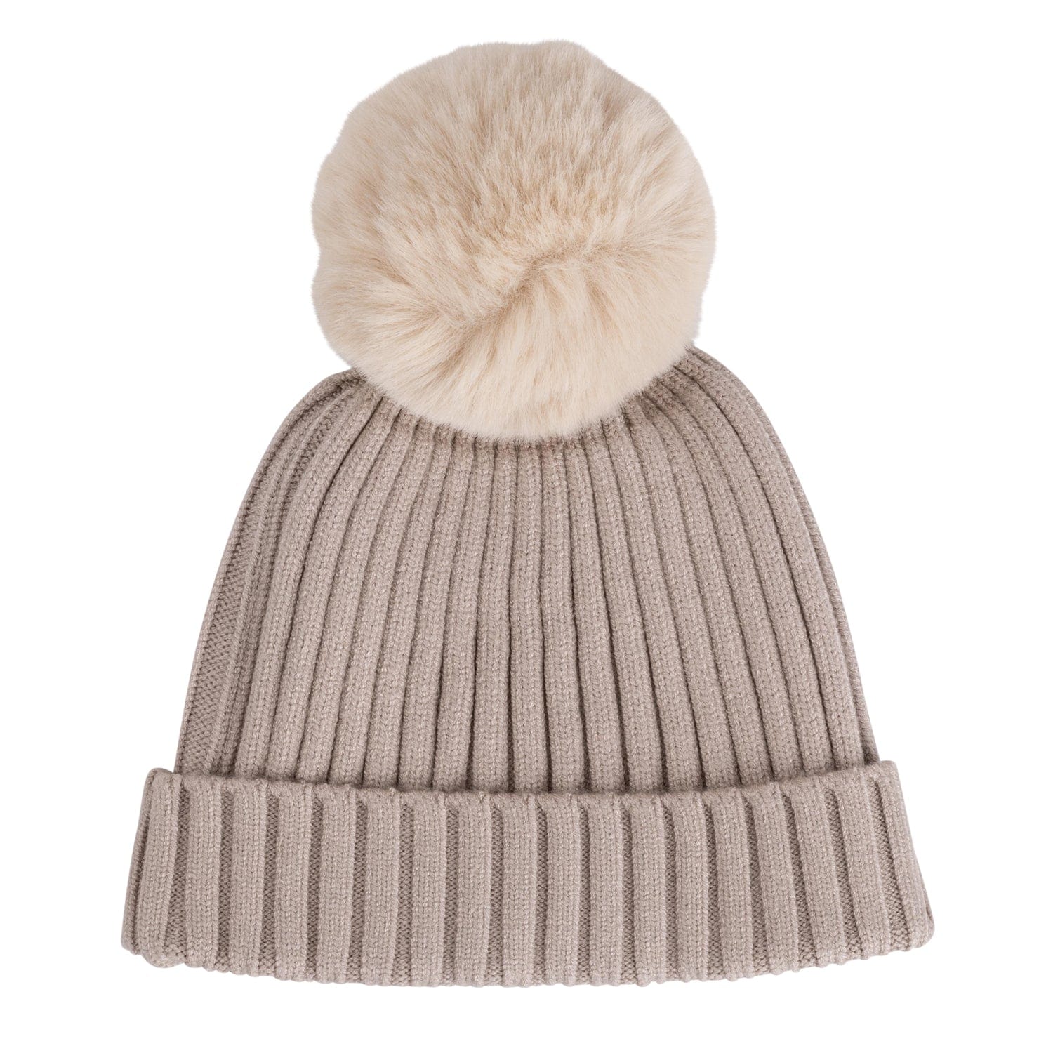 MITCH & SON - Caden Fur Pom Pom Hat -Stone Grey