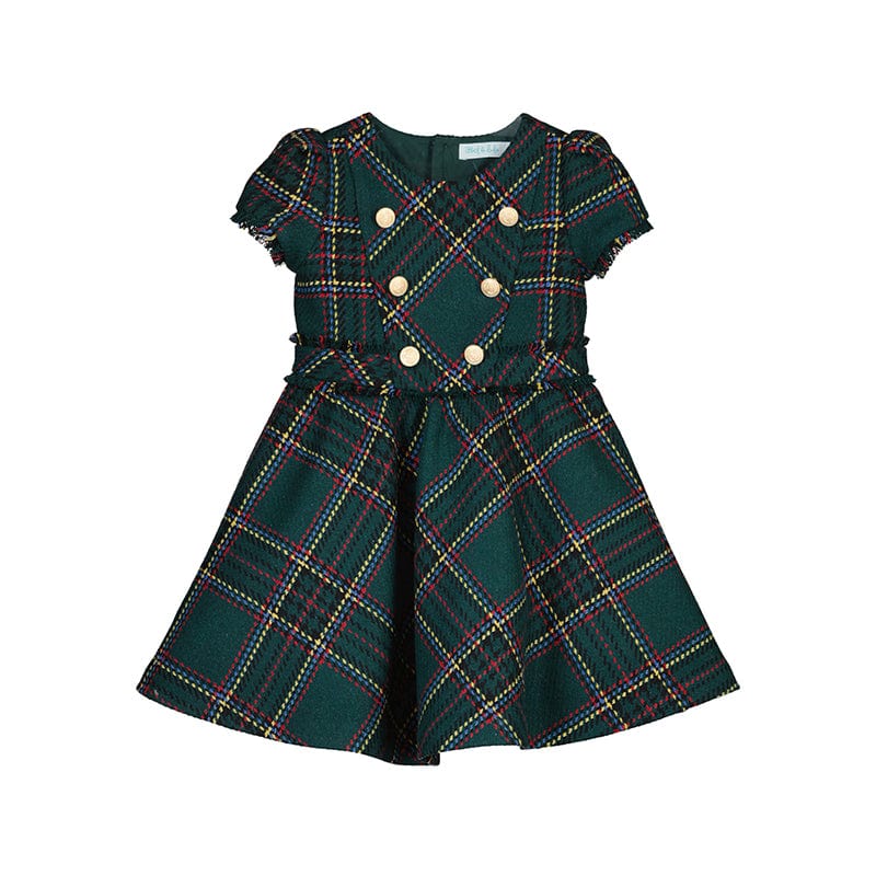 ABEL & LULA - Plaid Dress - Bottle Green