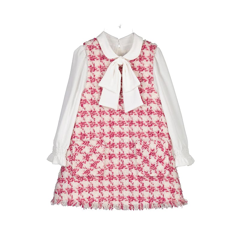 ABEL & LULA - Dogtooth Pinafore - Blackcurrant