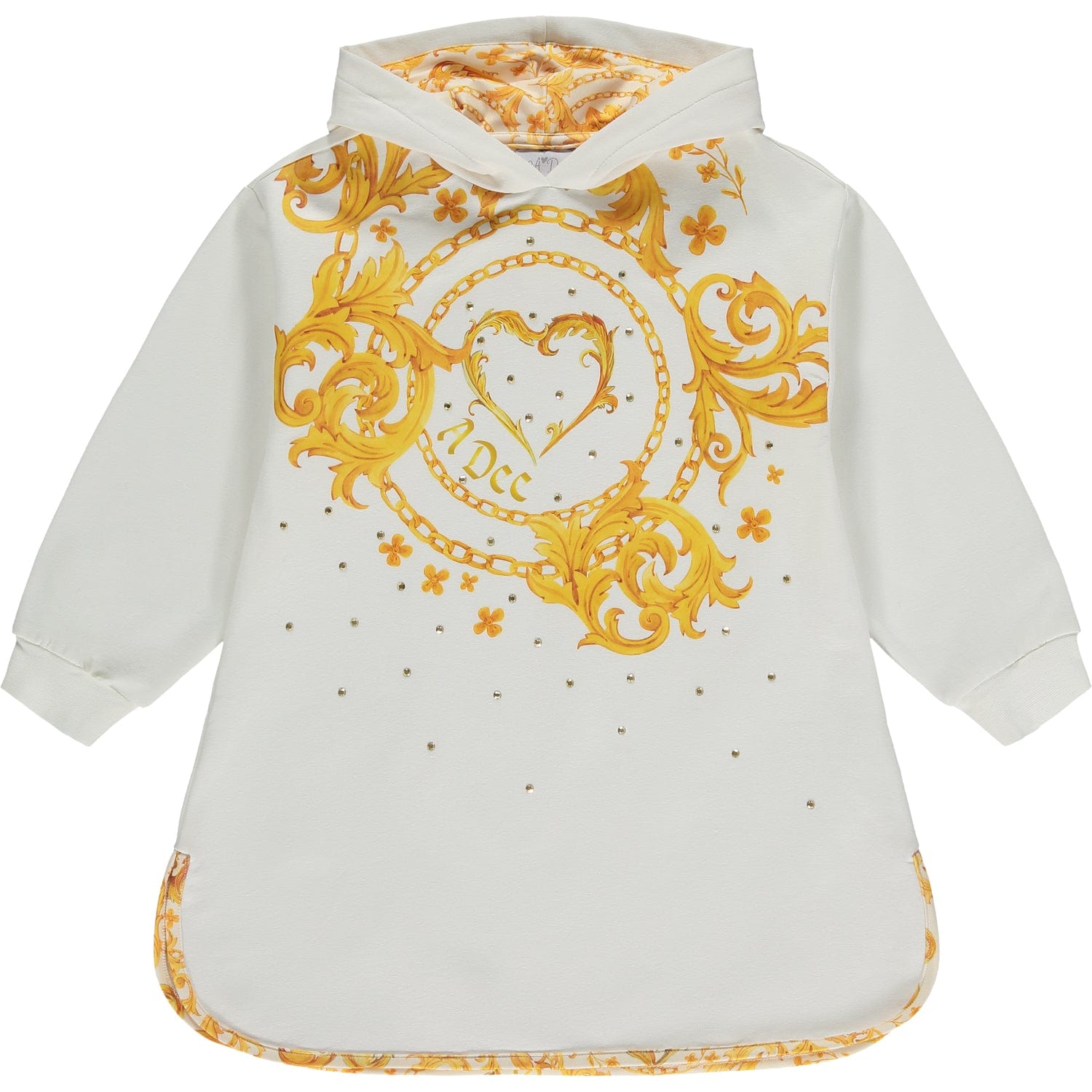 A DEE - Baroque Love Bella Hoody Dress - White