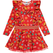 A DEE - A Dee Queen Courtney Crown Print Dress - Red