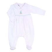 MAGNOLIA BABY - Tiny Sailboat Embroidered Four Piece Set - Blue