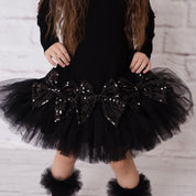 Daga - Shine & Glow Bow Tutu Dress - Black