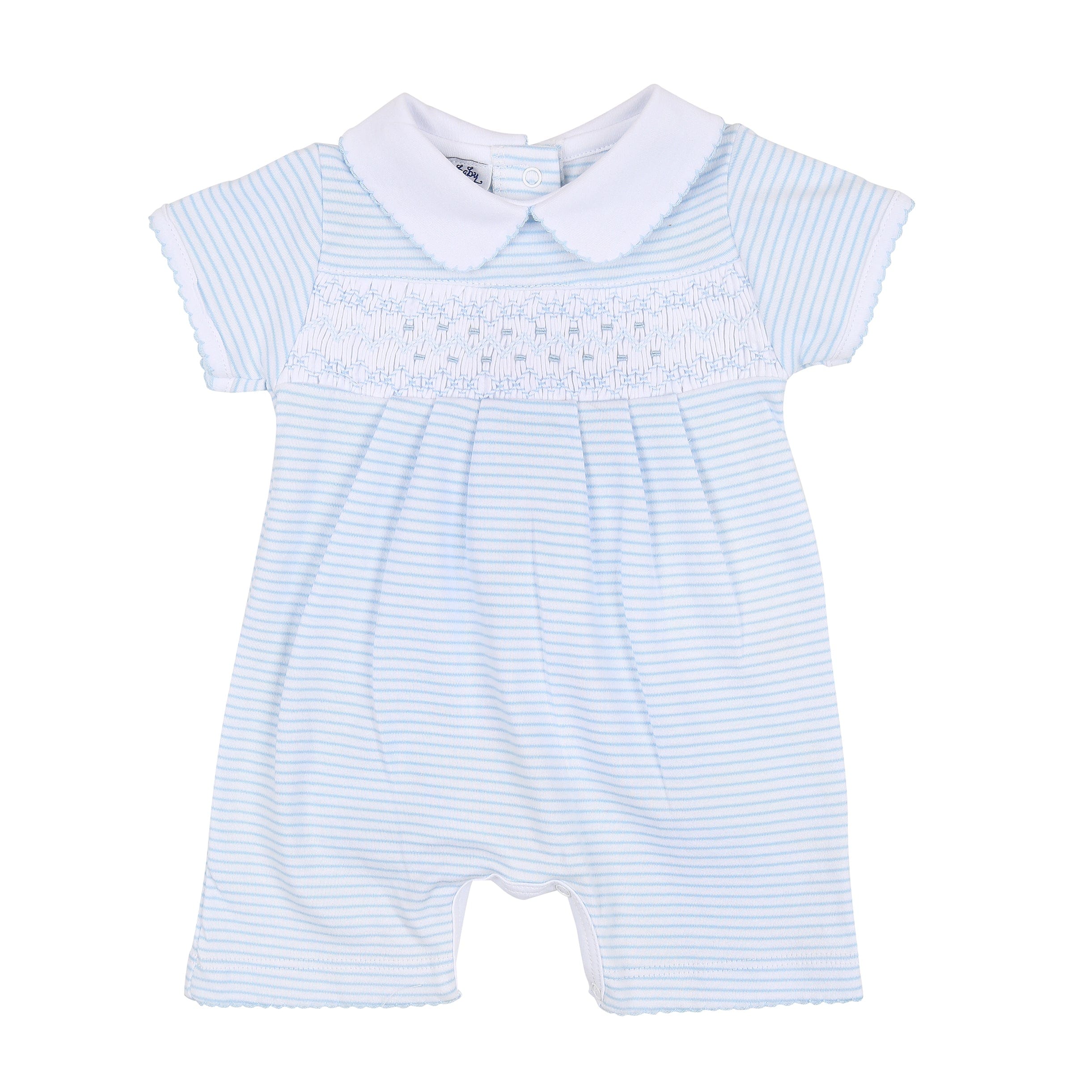 MAGNOLIA BABY - Arthur Smocked Romper - Blue