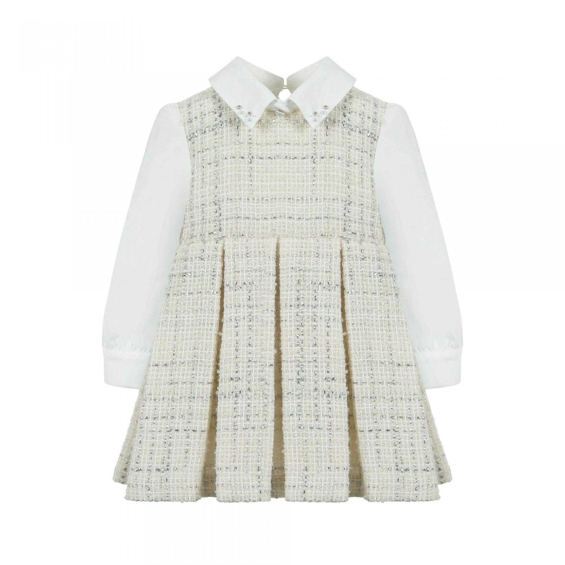 LAPIN HOUSE - Tweed Blouse Dress - Cream