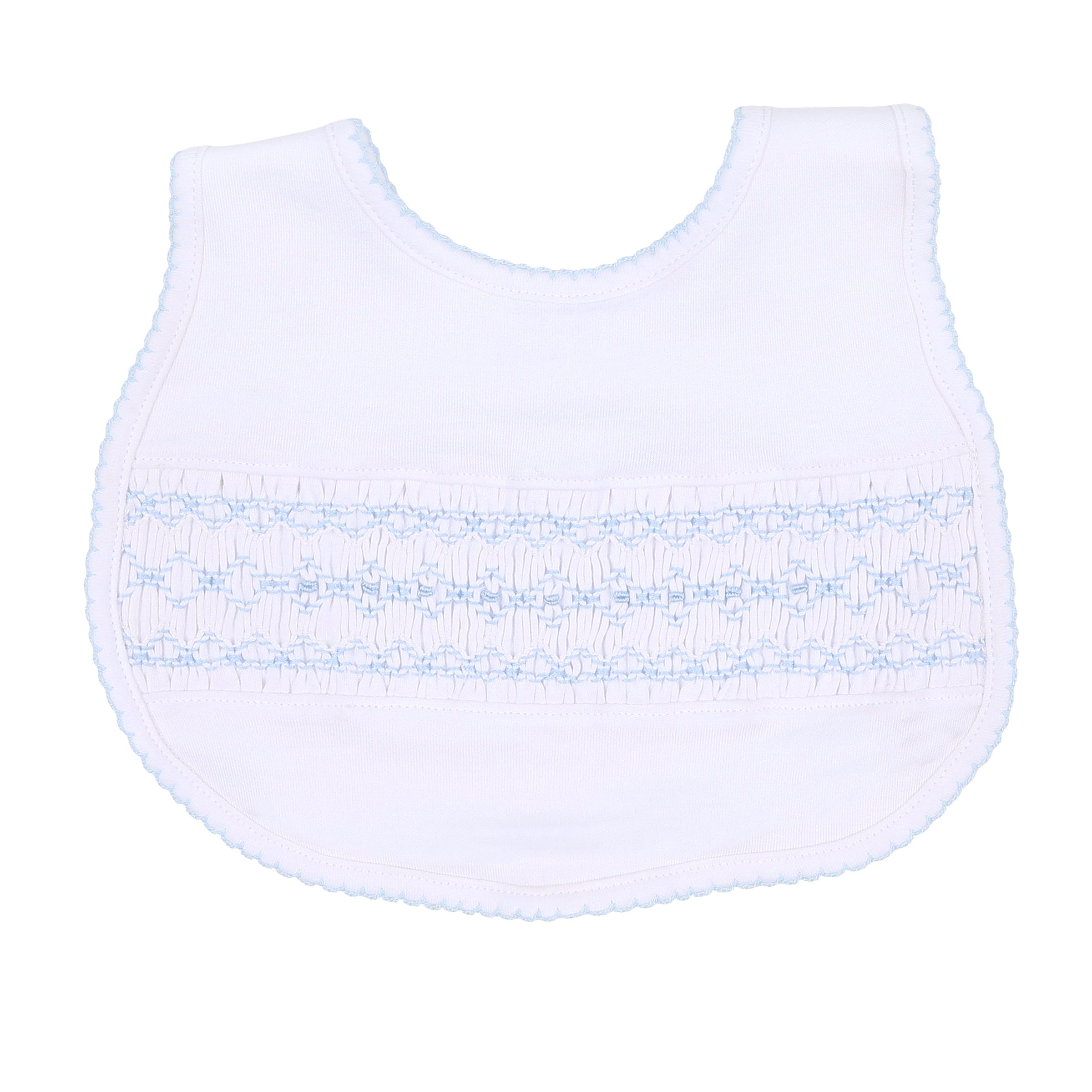 MAGNOLIA BABY - Brody Smocked Bib - White