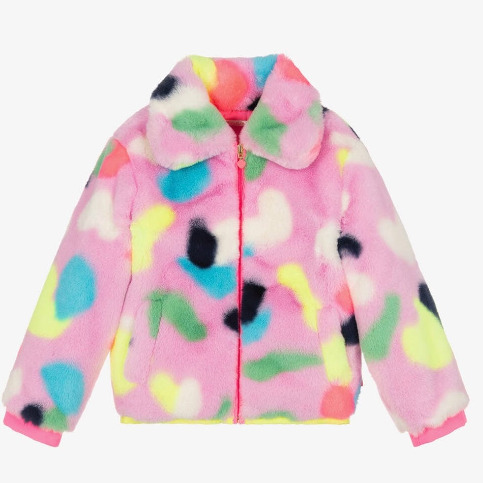 BILLIEBLUSH - Faux Fur Heart Jacket - Pastel