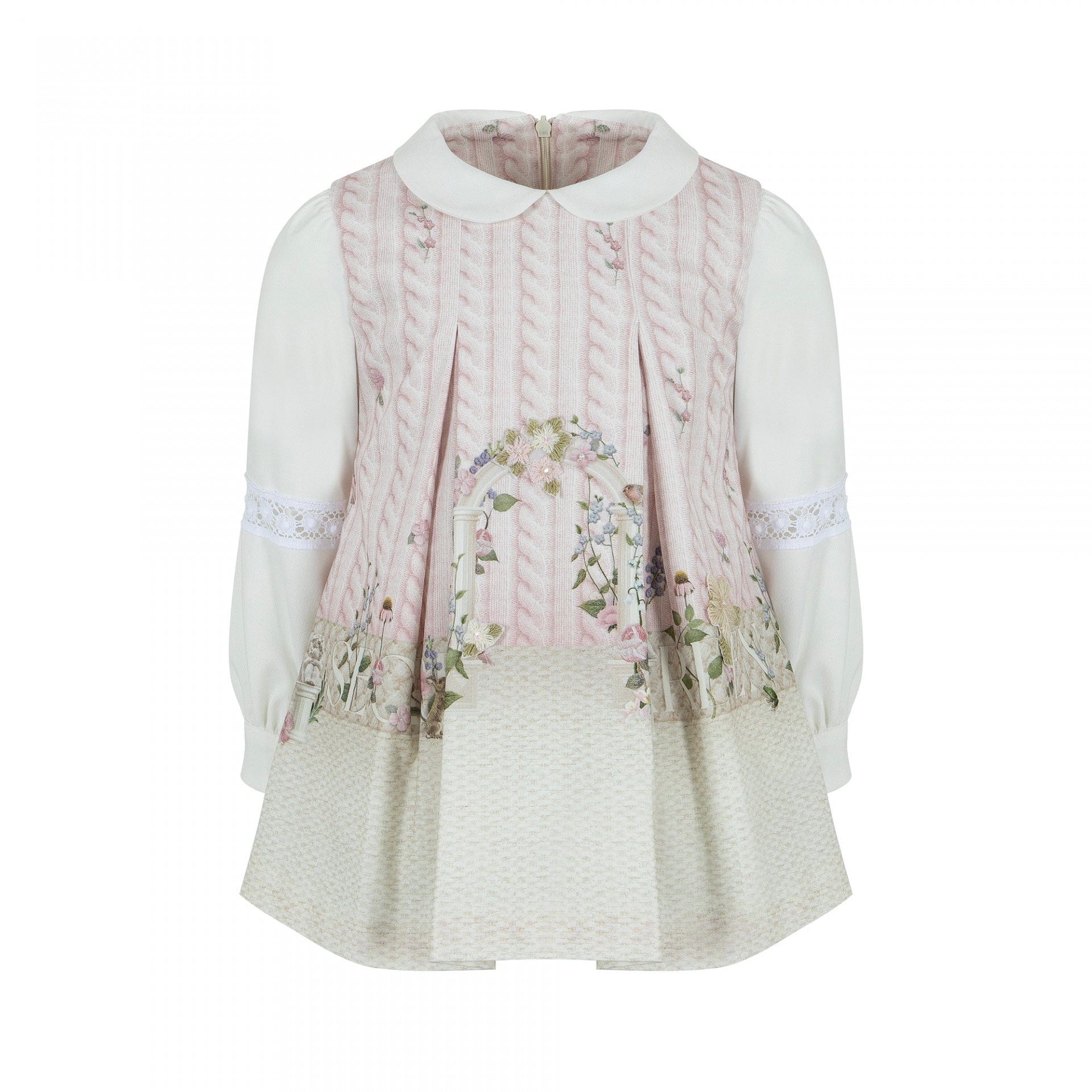 LAPIN HOUSE - Secret Garden Peter Pan Collar Dress - Pink