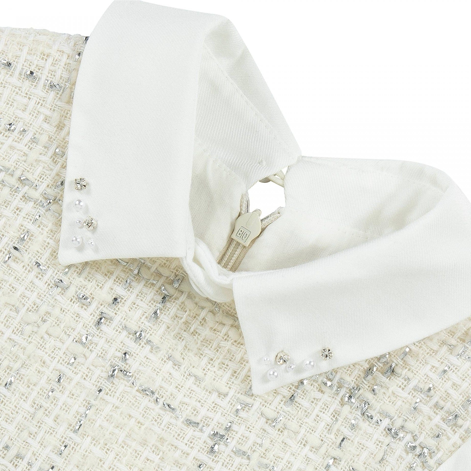 LAPIN HOUSE - Tweed Blouse Dress - Cream