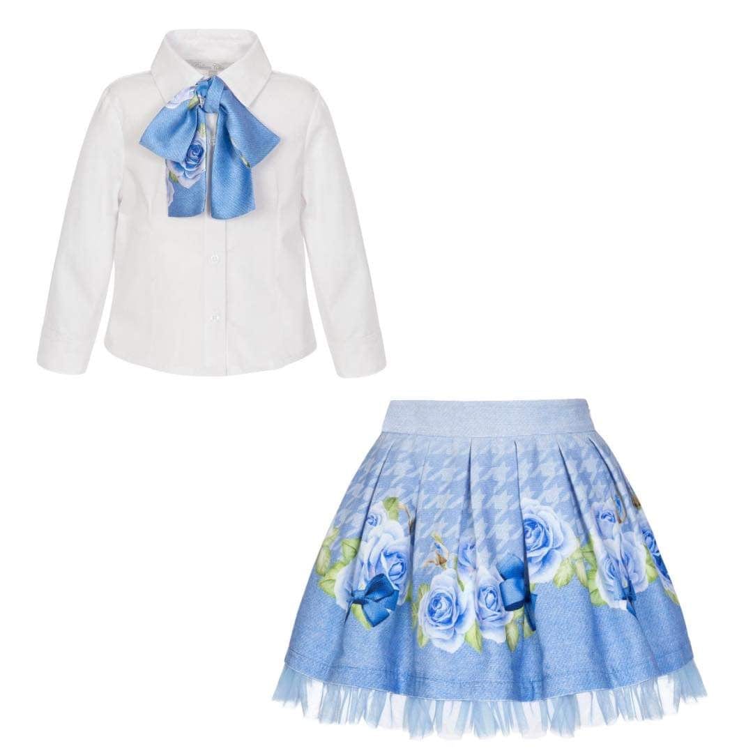 BALLOON CHIC - Blue Rose Skirt Set - Blue