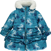 A DEE - Mr Unicorn Amelia Unicorn Print Coat - Teal