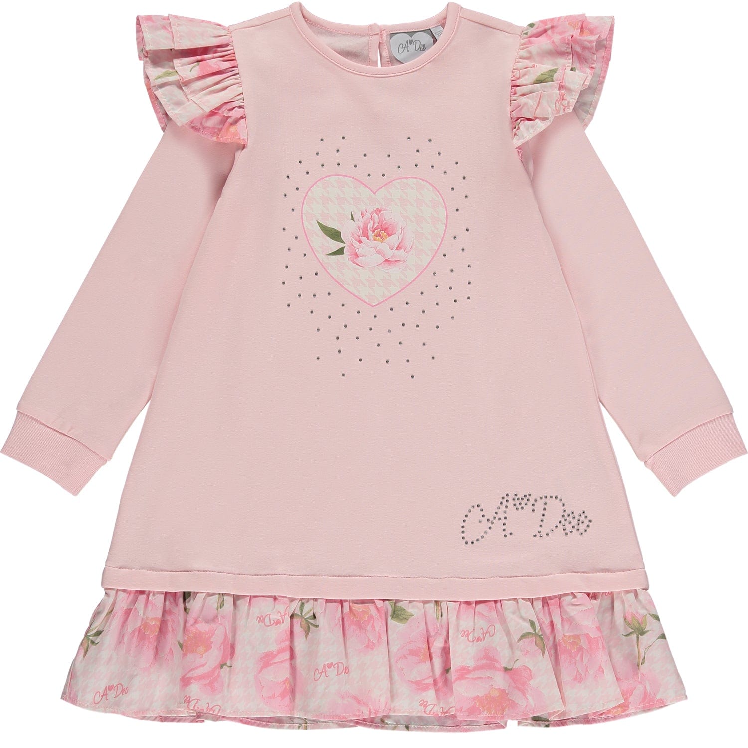 A DEE - Peony Dreams Anastasia Frill Sweat Dress - Pale Pink