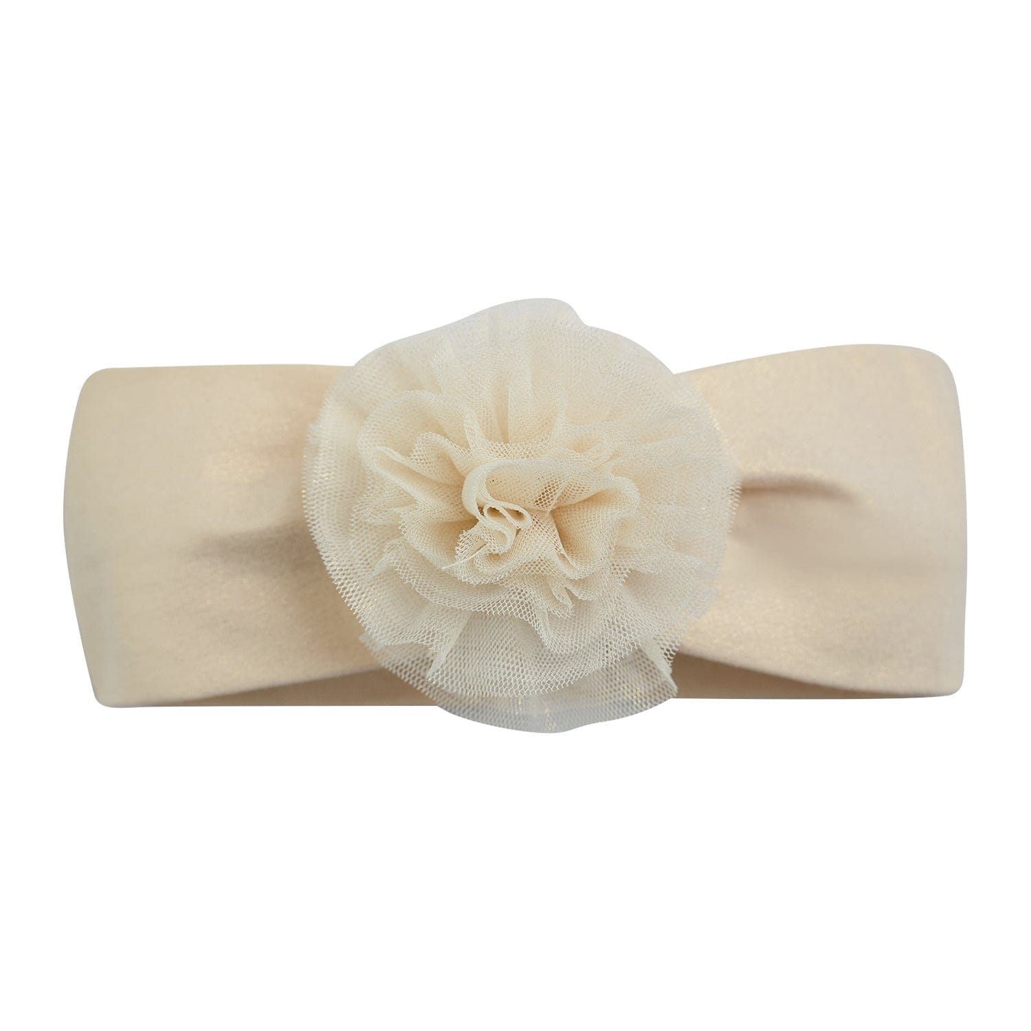 LITTLE A - As Good As Gold Fern Tulle Pom Pom Headband - Gold