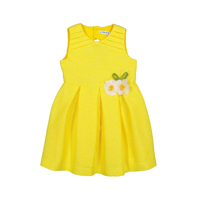 MAYORAL - Flower Motif Dress - Yellow