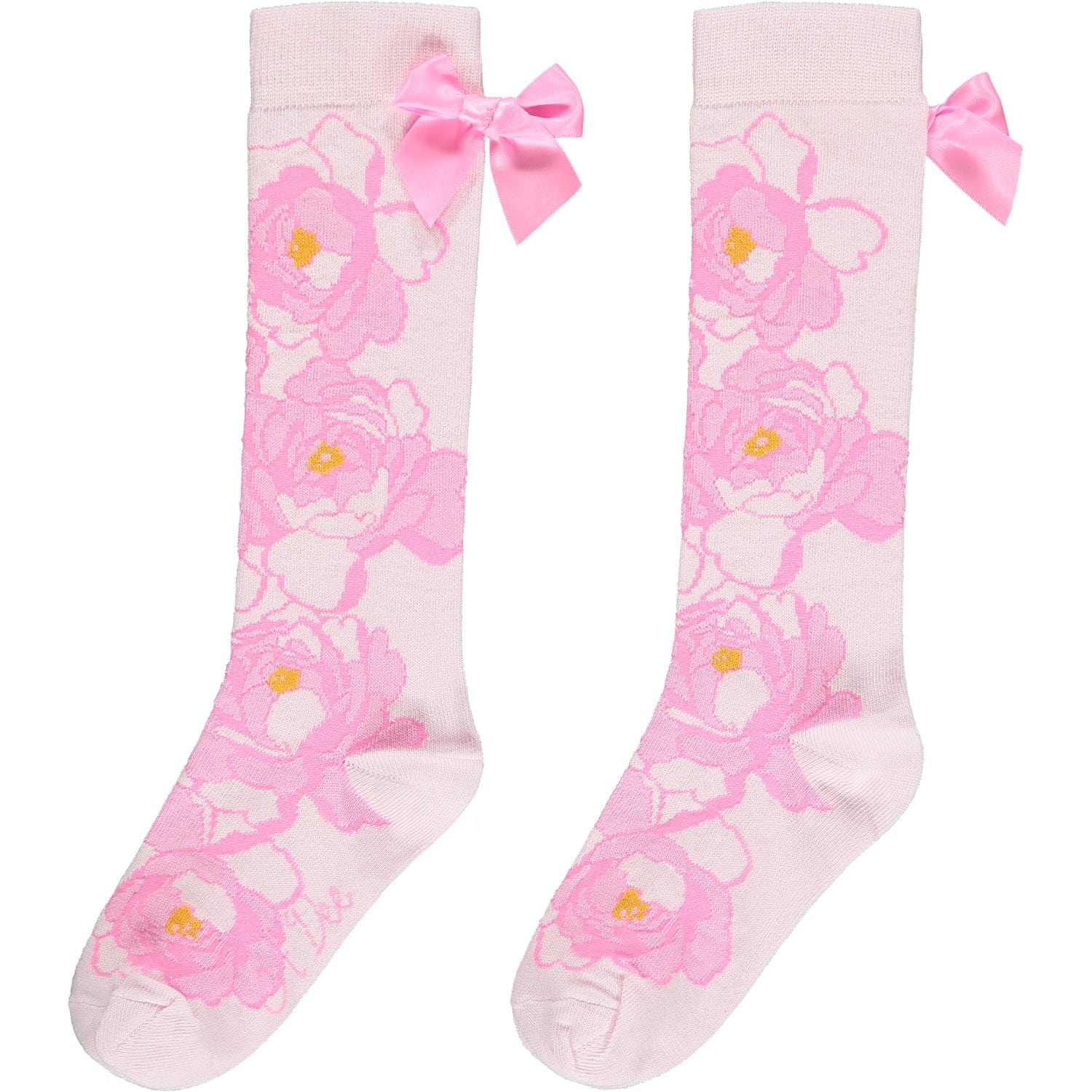 A DEE - Peony Dreams Aurora Peony Print Knee High Socks - Pink