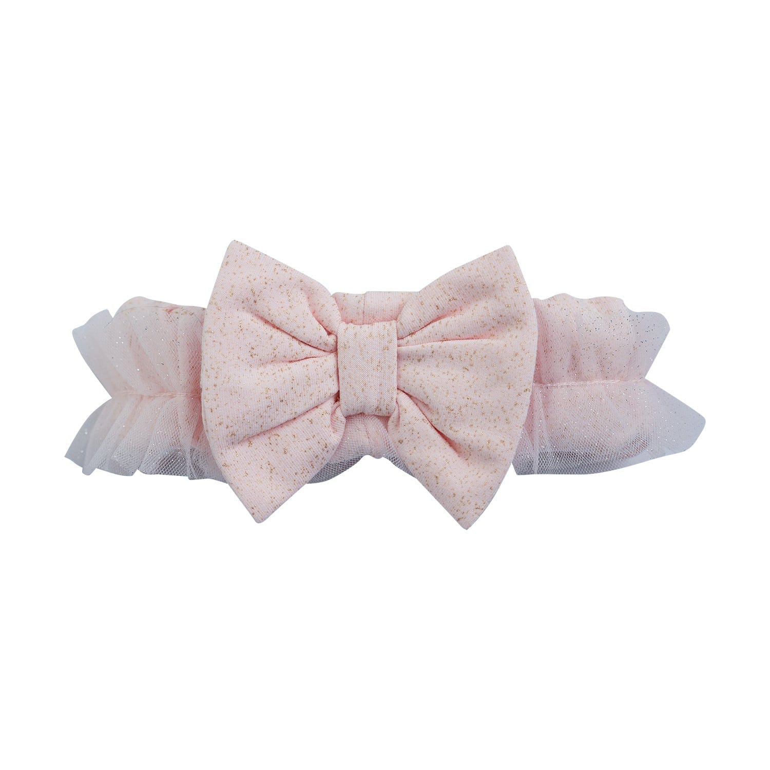 LITTLE A - Check Me Out Eden Lurex Bow Headband - Pink