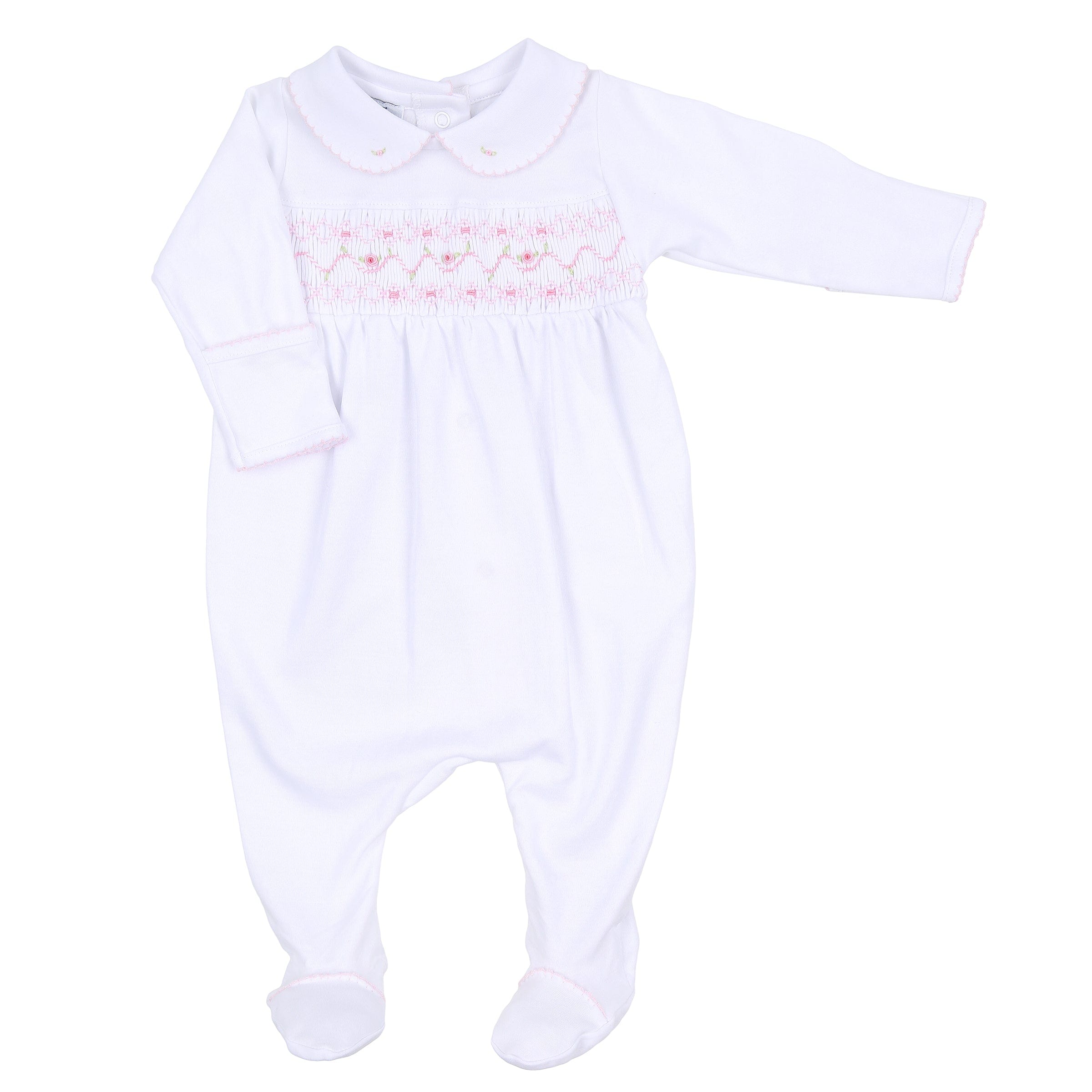 MAGNOLIA BABY - Molly Smocked Three Piece Babygrow Set - Pink