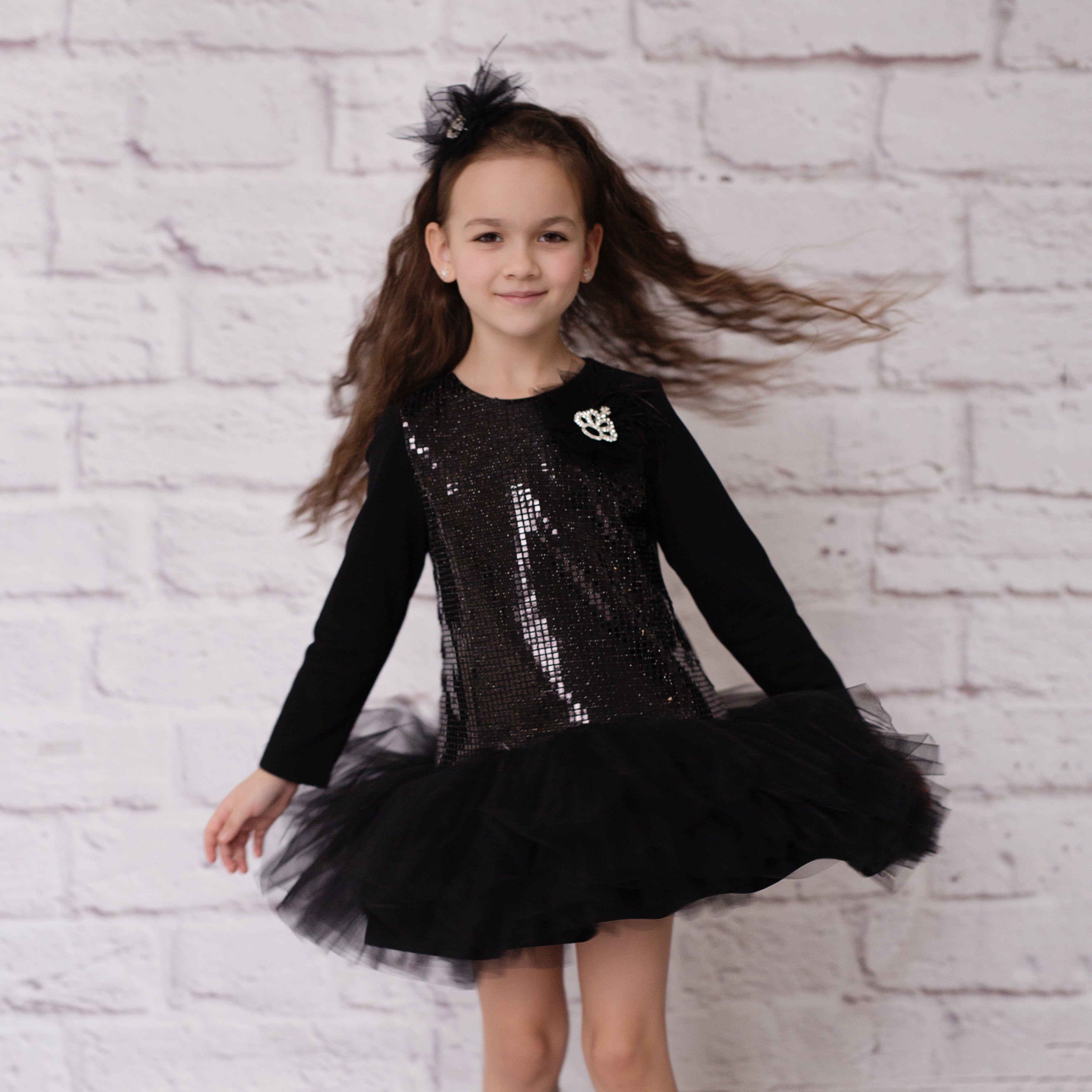 Daga - Shine & Glow Sequin Tutu Dress - Black