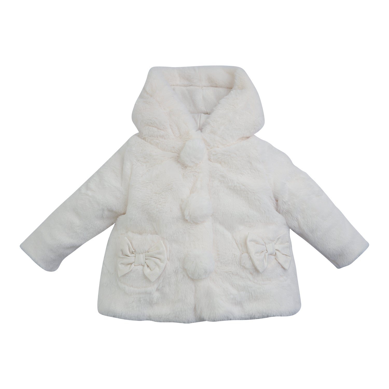 LITTLE A - As Good As Gold Fiona Faux Fur Coat - White